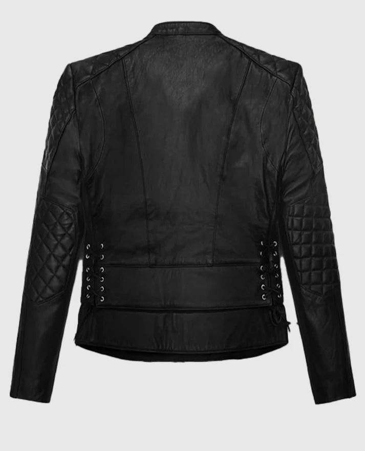 Iconic Kristen Stewart leather jacket with biker style in USA