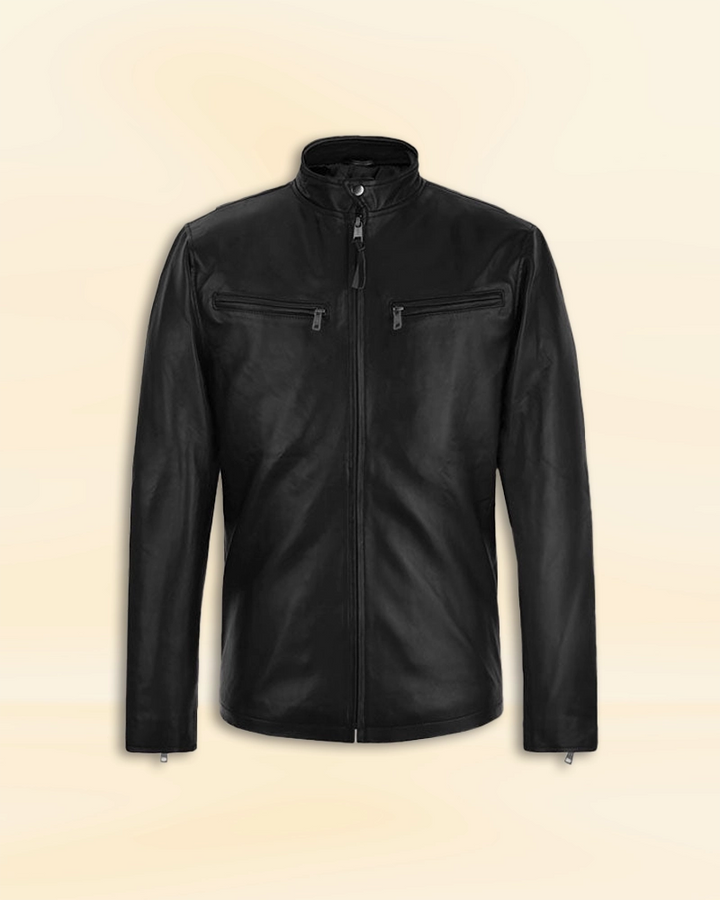 Henry Cavill Leather Jacket - A dashing black leather jacket worn by actor Henry Cavill, exuding style and sophistication in USA market
