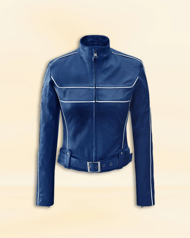 Jennifer Morrison's character Emma Swan sporting a fitted leather jacket on Once Upon a Time in US style 
