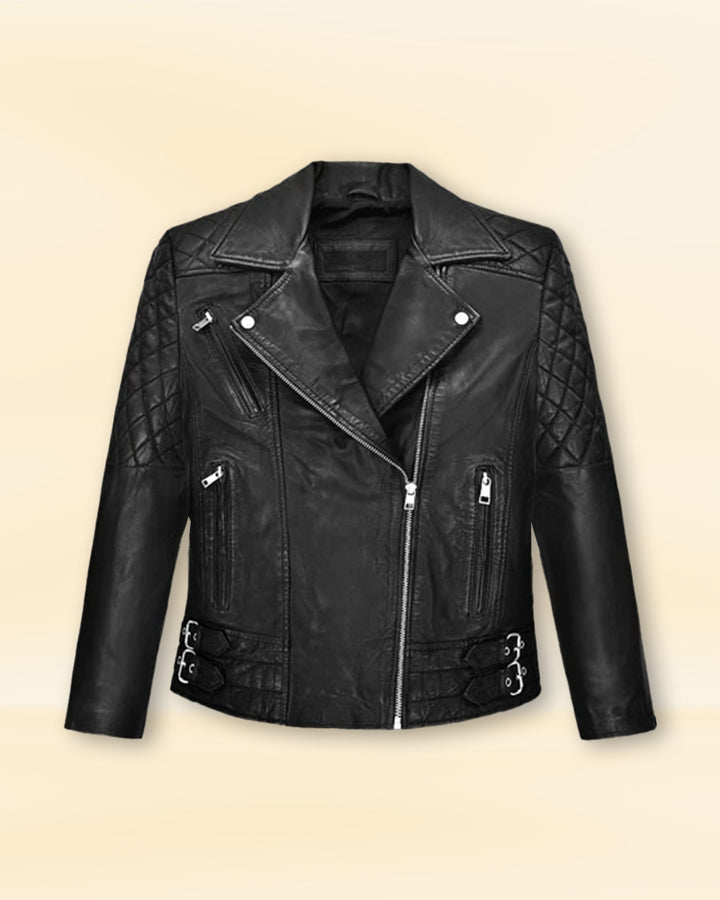 Iconic outerwear akin to Lucy Hale's attire in USA