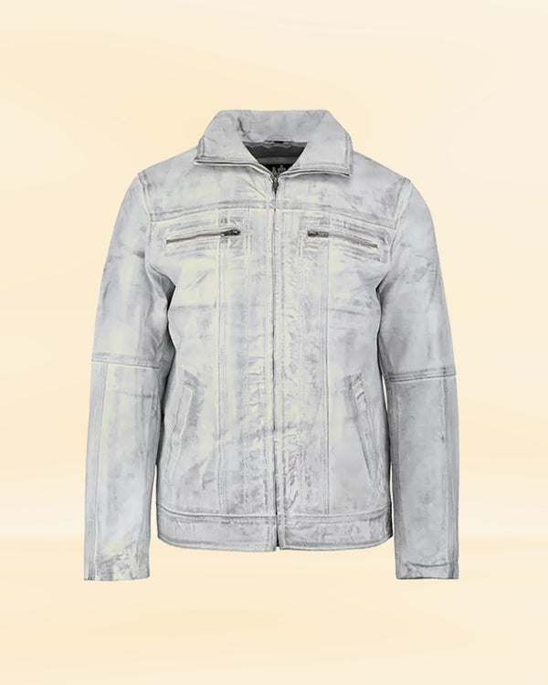 Buy Women's White Leather Jacket | White Biker Jacket For Women
