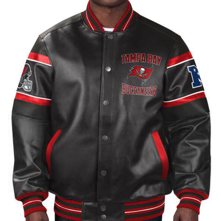 Tampa Bay Buccaneers official multicolor leather jacket in USA