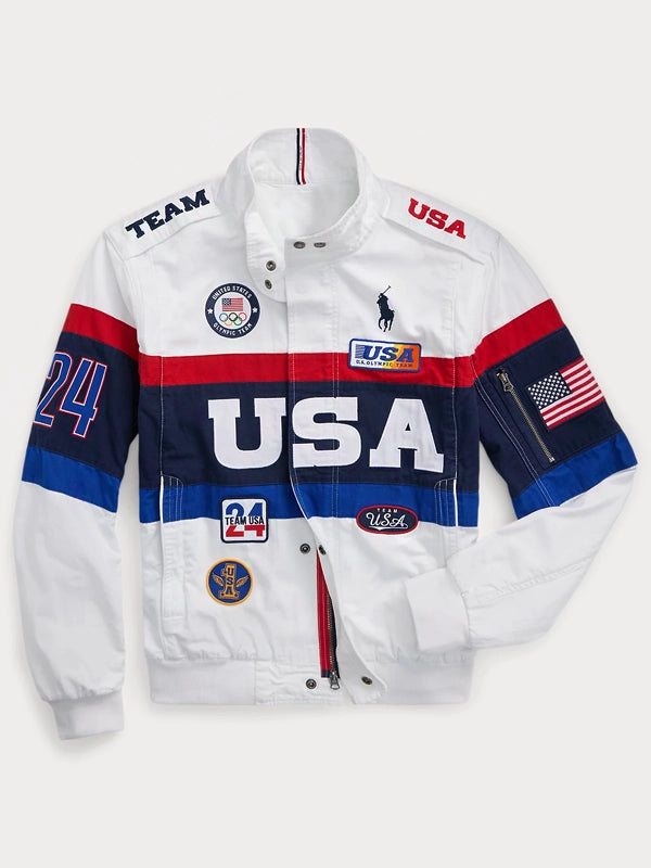 Unisex Team USA closing ceremony jacket with flag details in USA