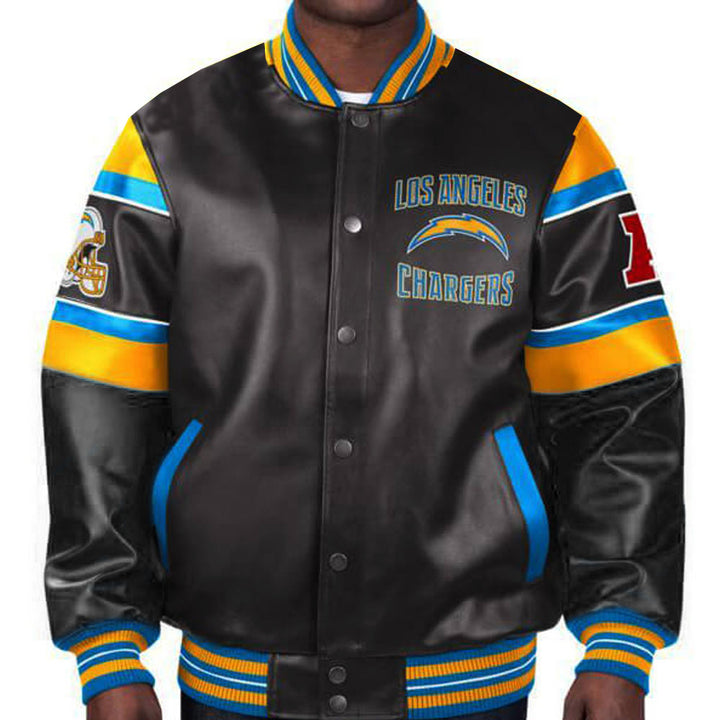 Official Los Angeles Chargers multicolor leather jacket in USA