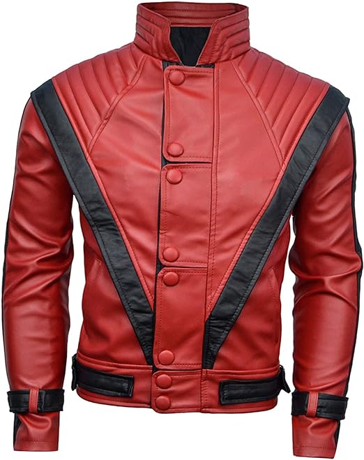 MJ Thriller red leather jacket for a bold, stylish look in USA