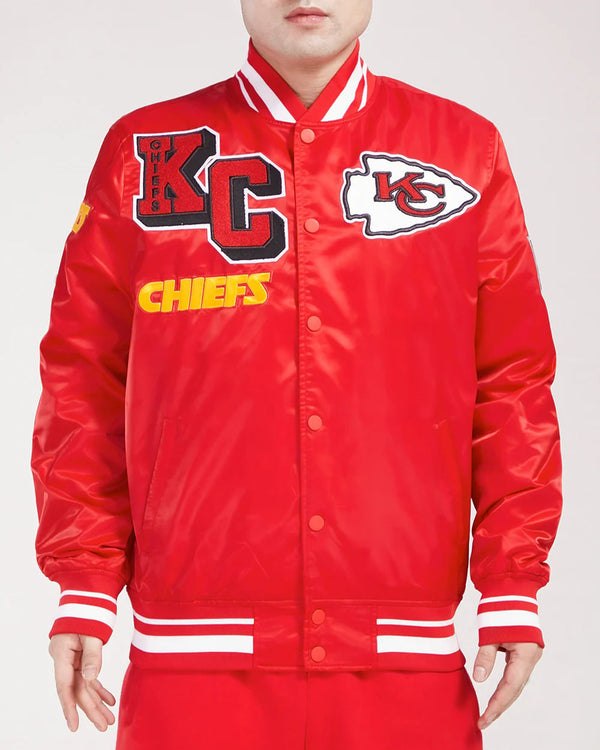 NFL Kansas City Chiefs mashup men’s rib satin jacket in USA