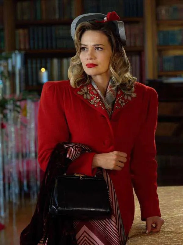Women's Red Coat by Bethany Joy Lenz | A Biltmore Christmas Fashion in American Style