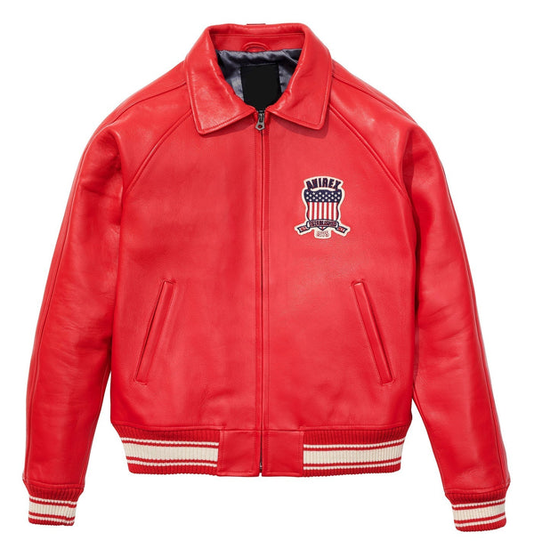 Buy Red Icon Leather Jacket
