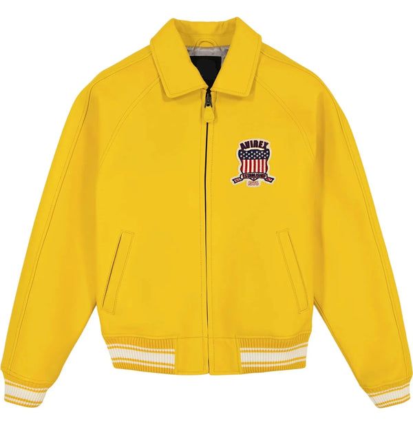 Buy Yellow Icon Leather Jacket