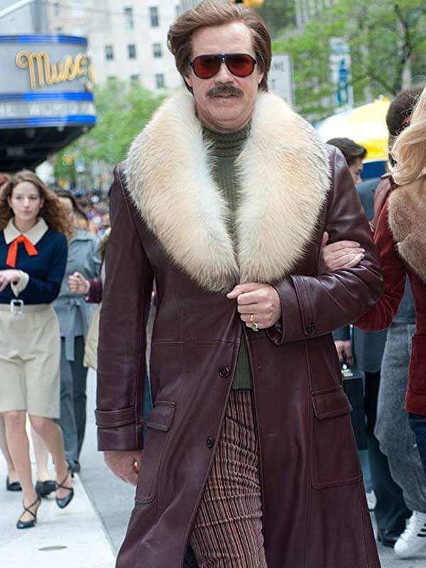 Stylish coat worn by Will Ferrell as Ron Burgundy in Anchorman 2 in USA
