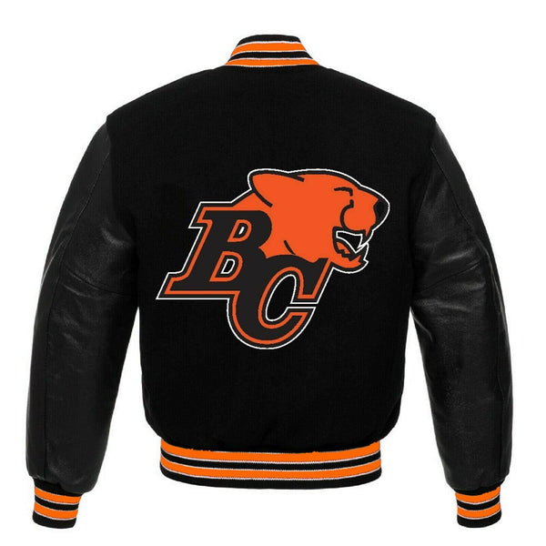 CFL Team BC Lions Black Varsity Jacket by TP