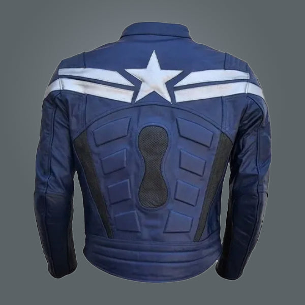 Captain America The Winter Soldier Blue Jacket Back