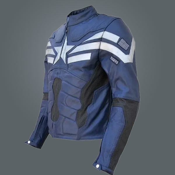 Captain America The Winter Soldier Blue Jacket Side
