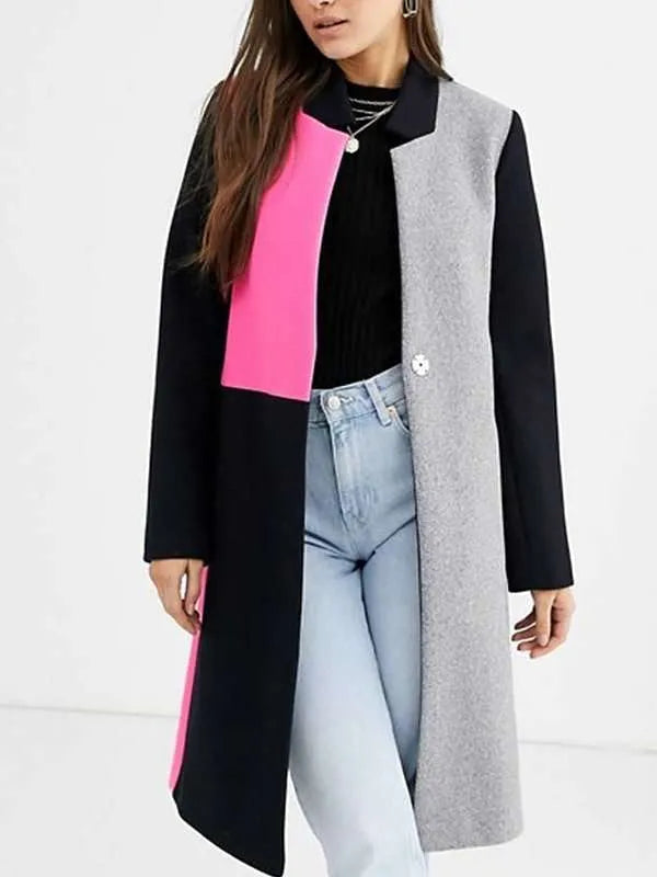 Buy Emily Cooper Emily In Paris Color Block Wool Coat