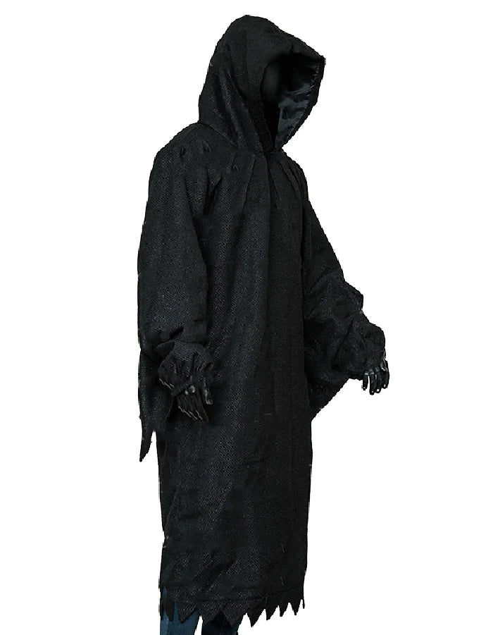 Black hooded cloak on a white background