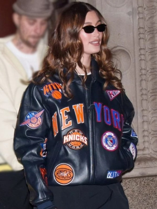 Hailey Bieber Knicks Jacket in USA