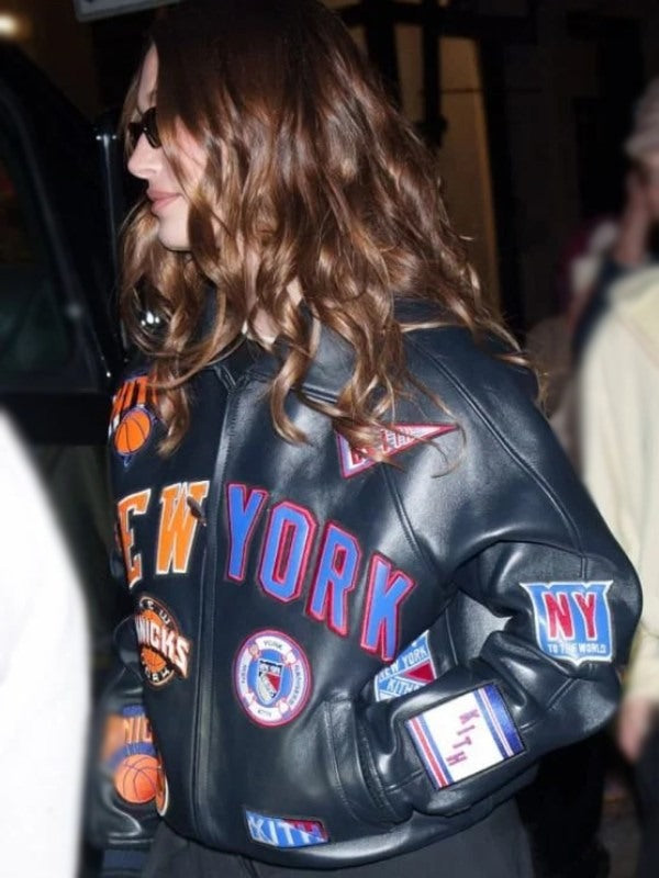 Hailey Bieber Knicks Jacket in USA