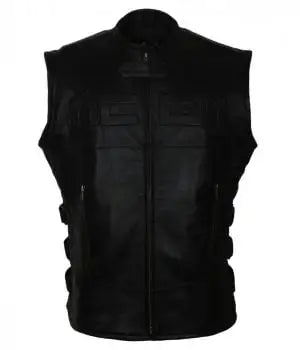 Shop Icon Skull Vest for Men Black Motorcycle Riding Black Leather Vest