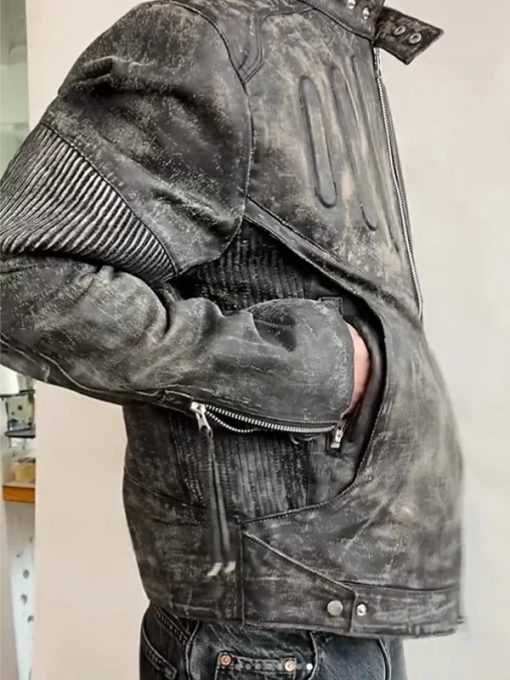 Travis Scott Juntae Kim Leather Jacket in American Style