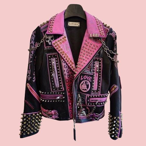 Shop Womens Lady Gaga Kindness Punk Leather Jacket