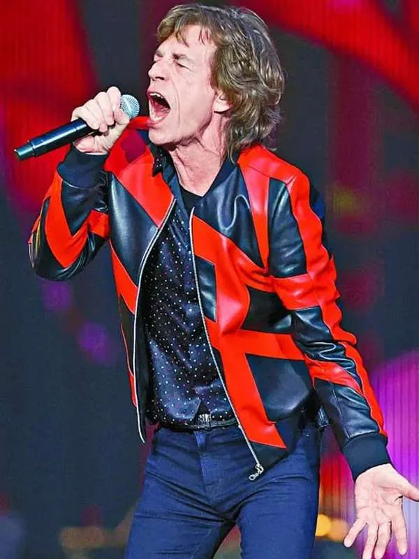 Stylish leather jacket worn by Mick Jagger in Liverpool in American Style