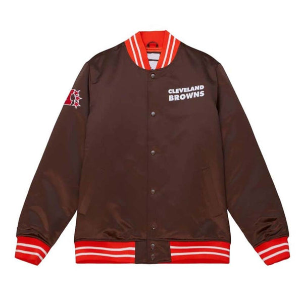 Cleveland Browns satin jacket with official team logo in USA