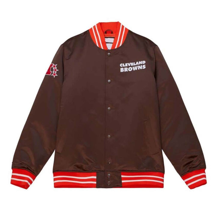 Cleveland Browns satin jacket with official team logo in USA