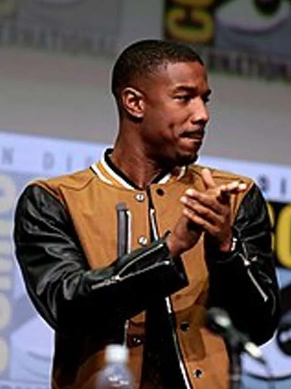 Stylish bomber jacket worn by Michael B. Jordan at movie premiere in United State Market