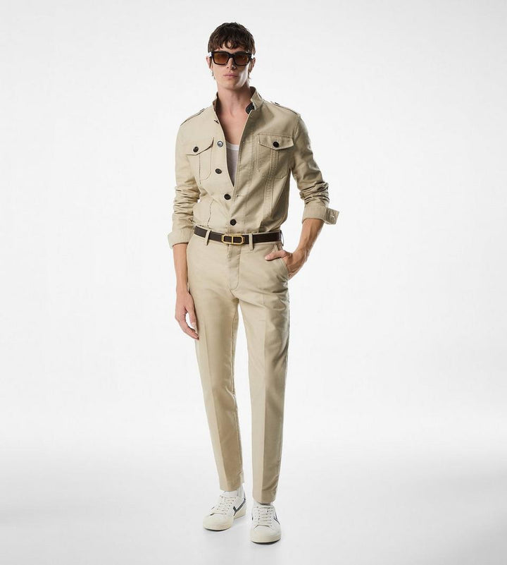 Stylish cotton satin outershirt with stand collar design in France Market