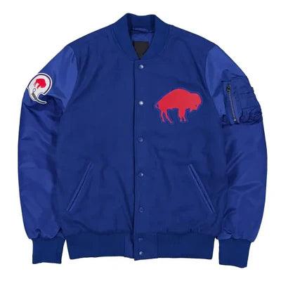 NFL Buffalo Bills blue satin jacket for men and women in USA