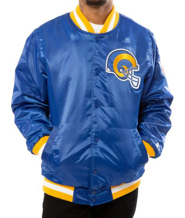 LA Rams Exclusive Blue Satin Jacket in USA