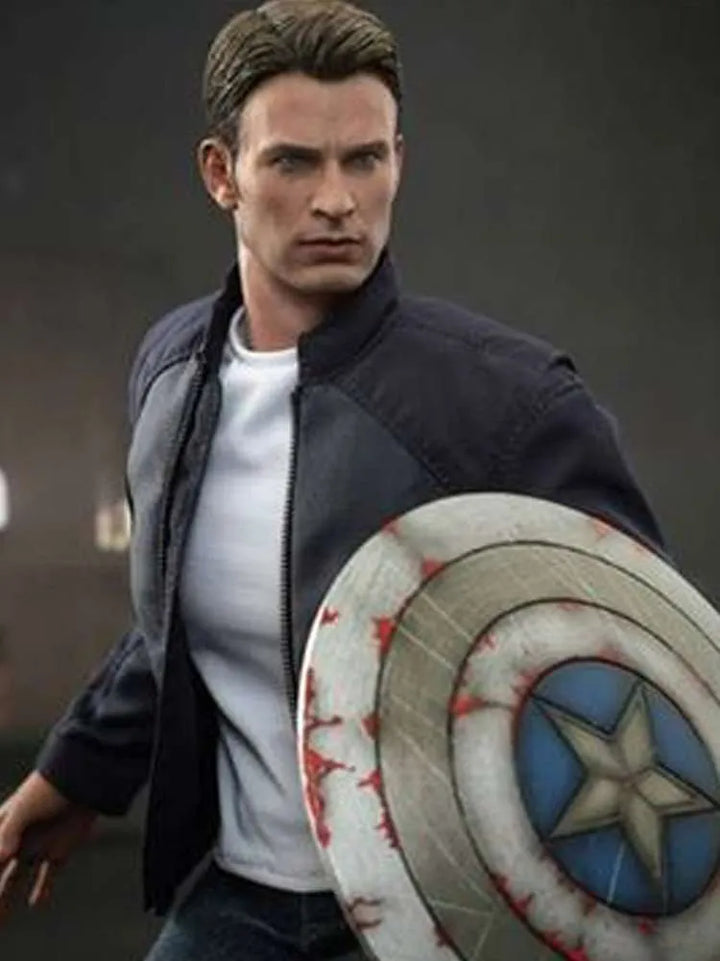 Captain America Steve Rogers iconic blue jacket for cosplay in USA