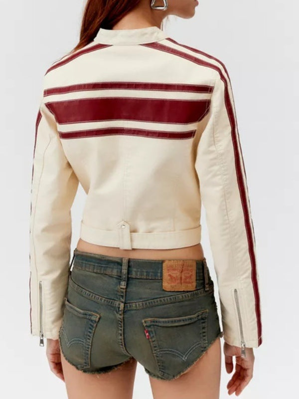 Women's Camille Hyde Leather Jacket from All American Homecoming S3 in United State Market
