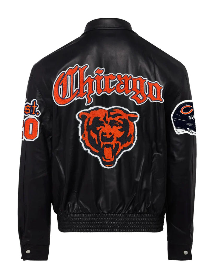 CHICAGO BEARS FULL LEATHER OLD ENGLISH JACKET IN USA