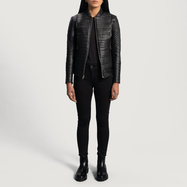 Biker style leather jacket by TJS in USA
