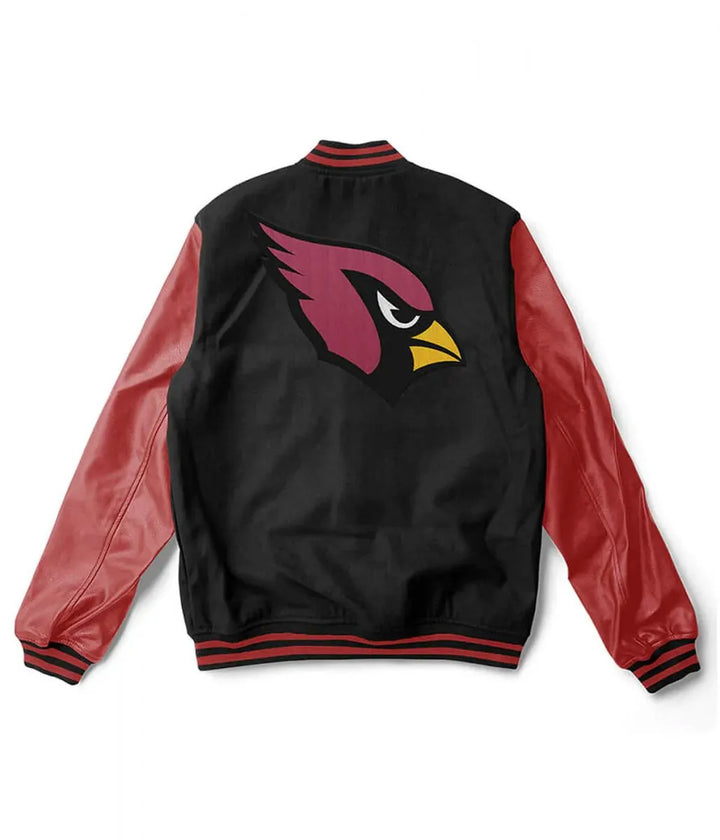 Stylish Arizona Cardinals varsity jacket with snap-button front in USA
