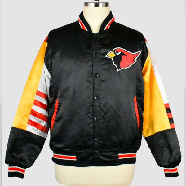 Arizona Cardinals varsity satin jacket with official team logo in USA