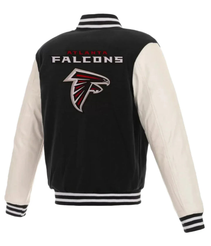 NFL Atlanta Falcons White and Black Letterman Jacket in USA
