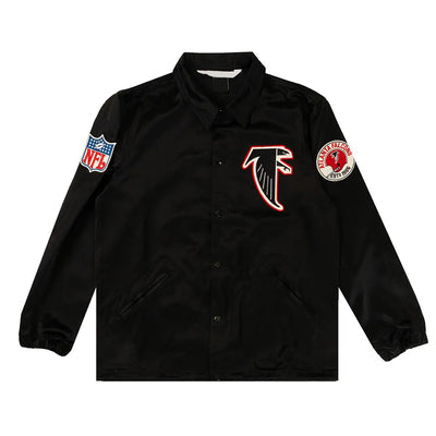 Atlanta Falcons midweight black satin jacket with team logo in USA