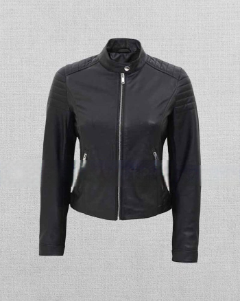 Buy Women's Cafe Racer Fitted Leather Jacket
