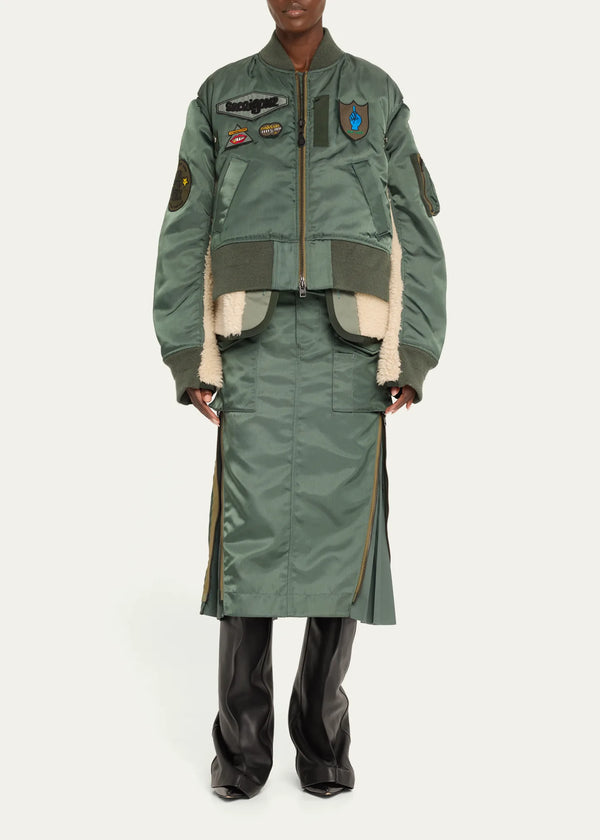Buy Spiewak Patch Faux Fur Bomber Jacket