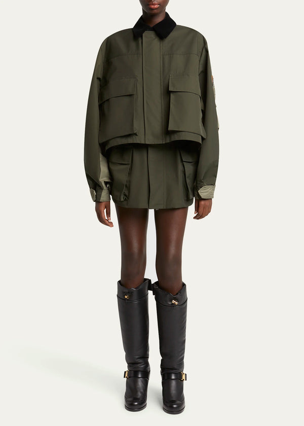 Buy Hybrid Cargo Pocket Contrast Collar Utility Jacket