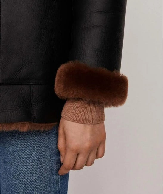 Stylish winter faux shearling jacket in United state market