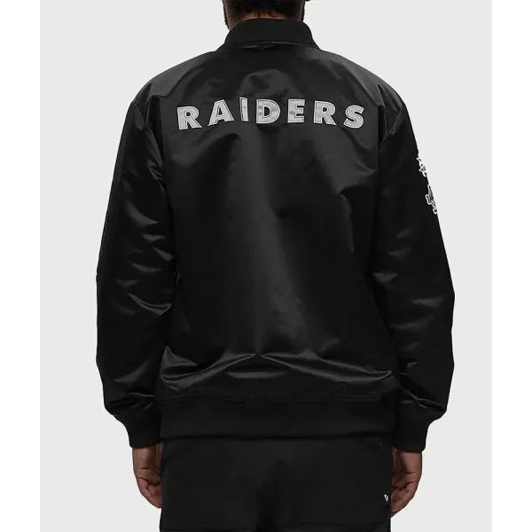 Full-zip satin Raiders jacket for men

