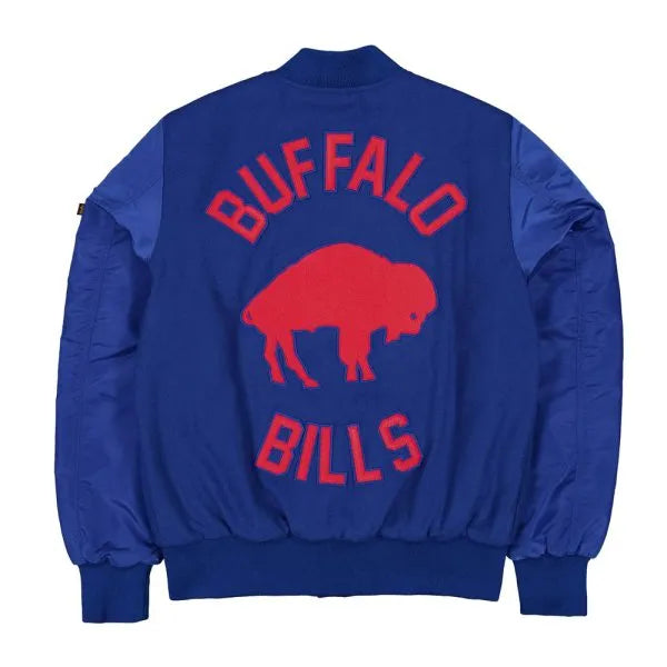 Back View Buffalo Bills Ma 1 Varsity Jacket in USA