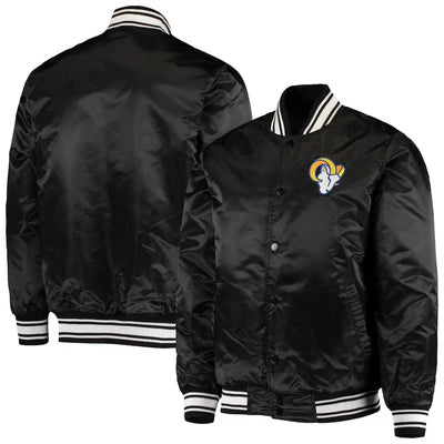 NFL Los Angeles Rams black satin jacket for men and women in USA