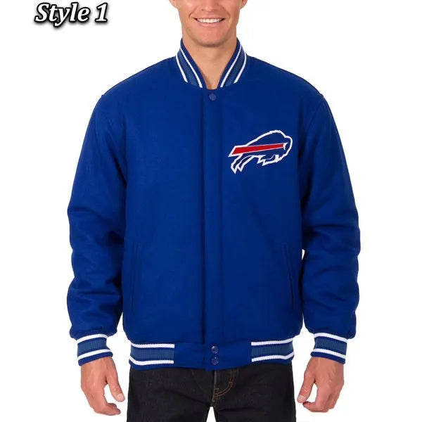 Buffalo Bills royal blue varsity wool jacket in USA