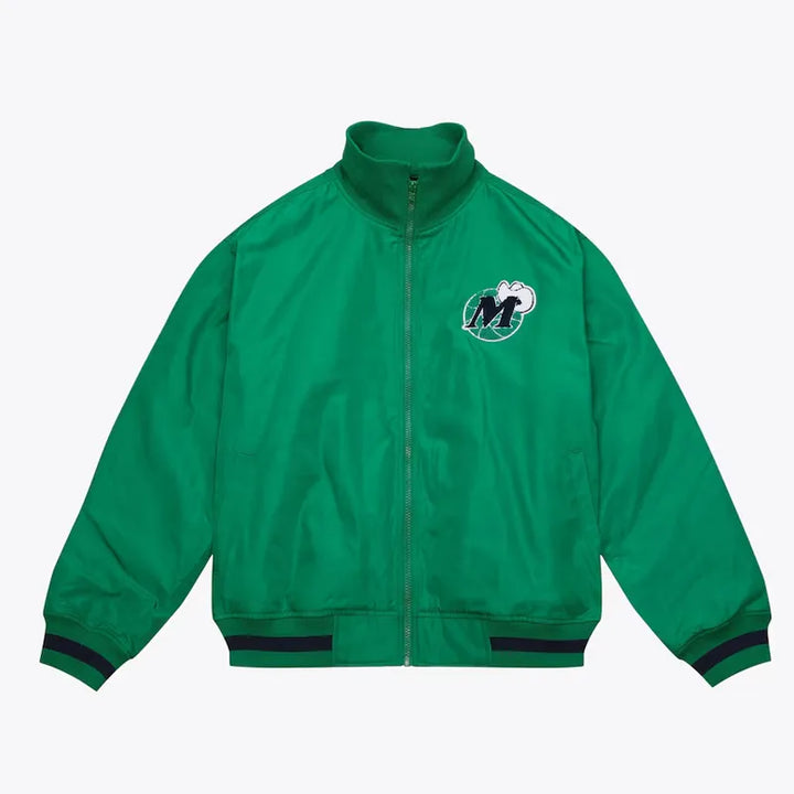 Green Dallas Mavericks Bomber Jacket Front

