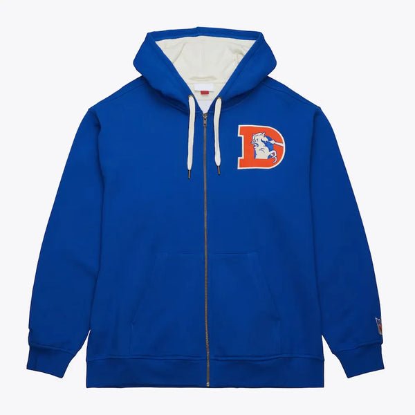 Denver Broncos royal blue Playoff Win 2.0 hoodie front view in USA