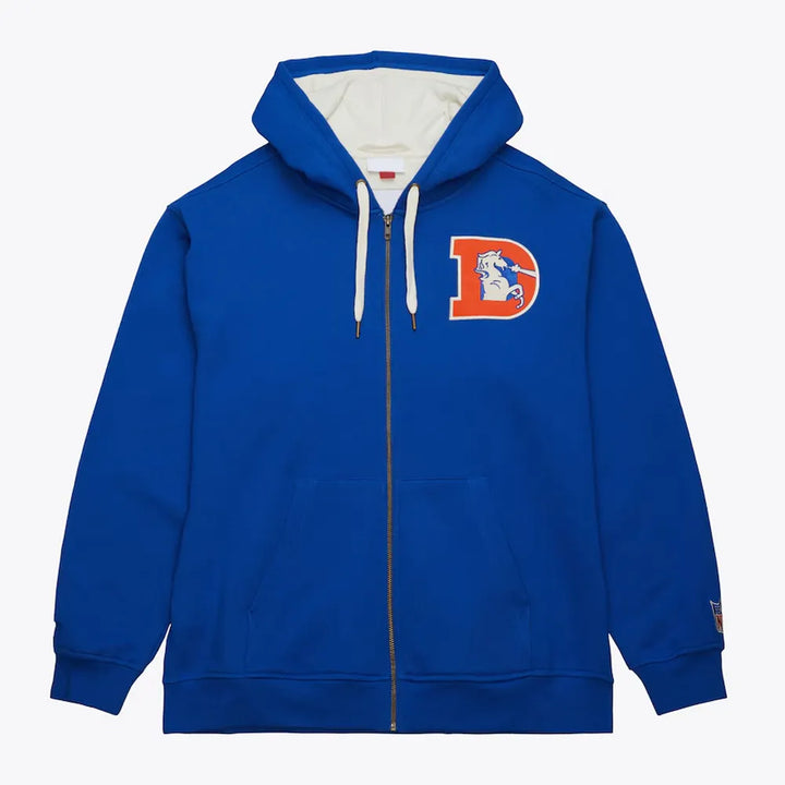Denver Broncos royal blue Playoff Win 2.0 hoodie front view in USA
